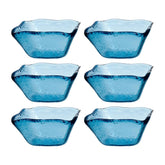 Glass Dinnerware 2.25" x 2.25" x h:1.5" 2 oz. Square Transparent Blue Glass Ramekin (Set of 6)